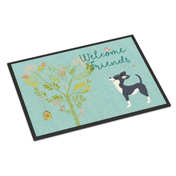 Carolines Treasures Carolines Treasures BB7627JMAT Welcome Friends Black White Chihuahua Indoor or Outdoor Mat; 24 x 36 in. - BB7627JMAT