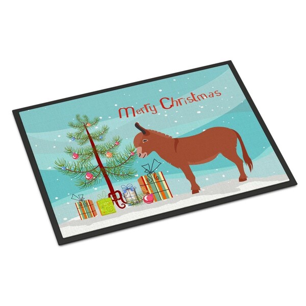 Carolines Treasures Irish Donkey Christmas Indoor or Outdoor Mat - 18 x 27 in. - BB9215MAT