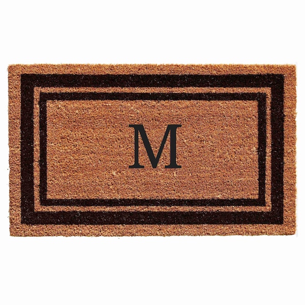 Calloway Mills Monogram Door Mat, Natural, Black, 24 in W x 48 in L - 152962448M