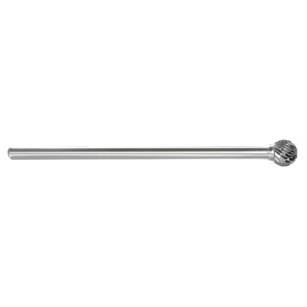 Zoro Select Carbide Bur, Ball Shape, 3/8 In, 1/4 Shank - 310-002710