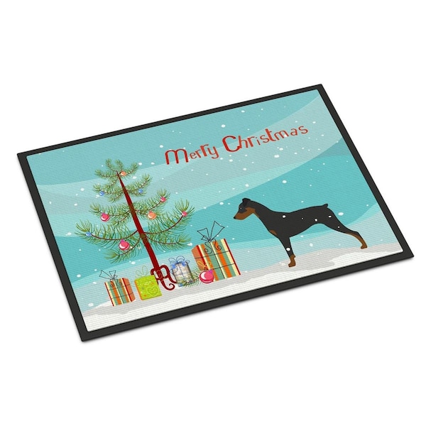 Carolines Treasures German Pinscher Merry Christmas Tree Indoor or Outdoor Mat 18x27 - BB2931MAT