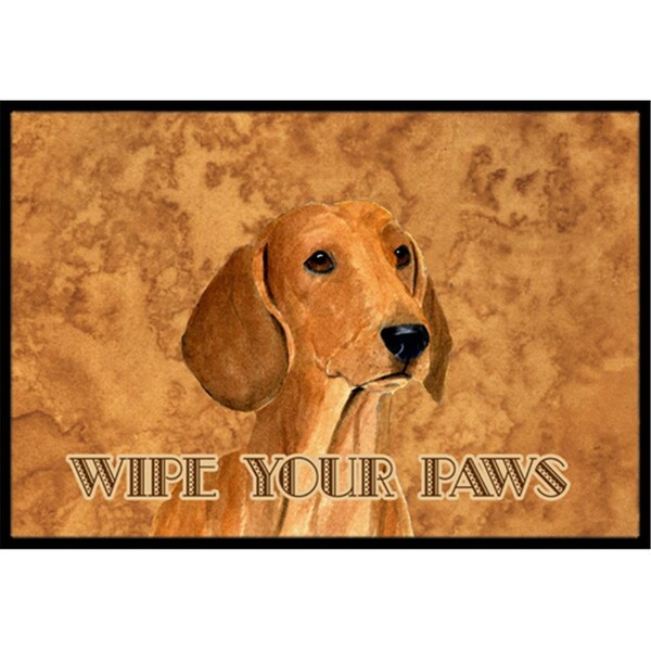 Carolines Treasures 18 x 27 In. Red Dachshund Wipe Your Paws Indoor Or Outdoor Mat - SS4895MAT