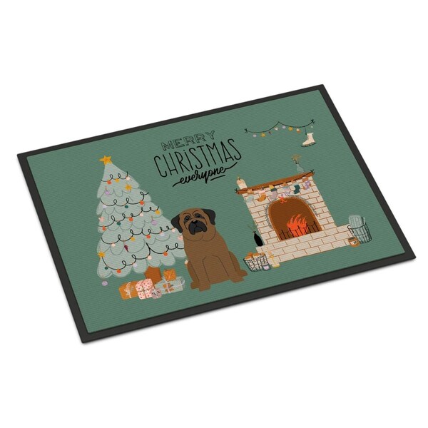 Carolines Treasures 18 x 27 in. Bullmastiff Christmas Everyone Indoor or Outdoor Mat - CK7647MAT