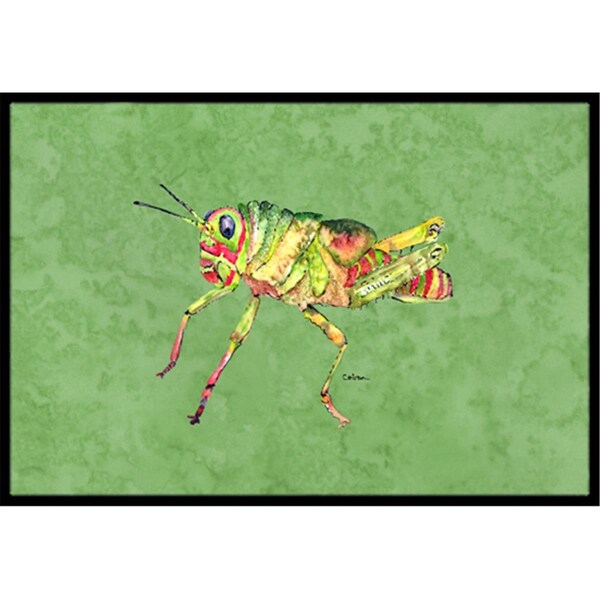 Carolines Treasures Grasshopper on Avacado Indoor Or Outdoor Doormat - 18 x 27 in. - 8848MAT