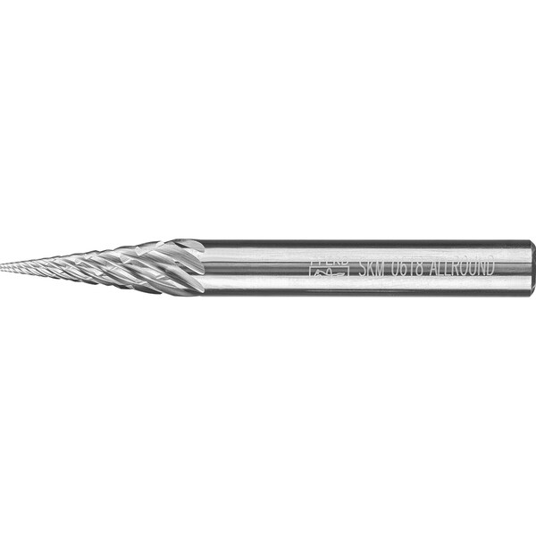 Pferd Carbide Bur - Cone (Pointed), OMNI cut - 1/4" x 1" x 1/4" Shank - SM-3 - 28036
