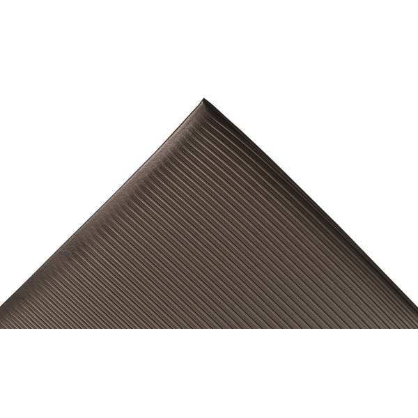 Notrax Antifatigue Mat, 4 ft. L x 3 ft. W, 1/2" Thickness, Closed Cell PVC Foam, Corrugated, Black - 406S0034BL