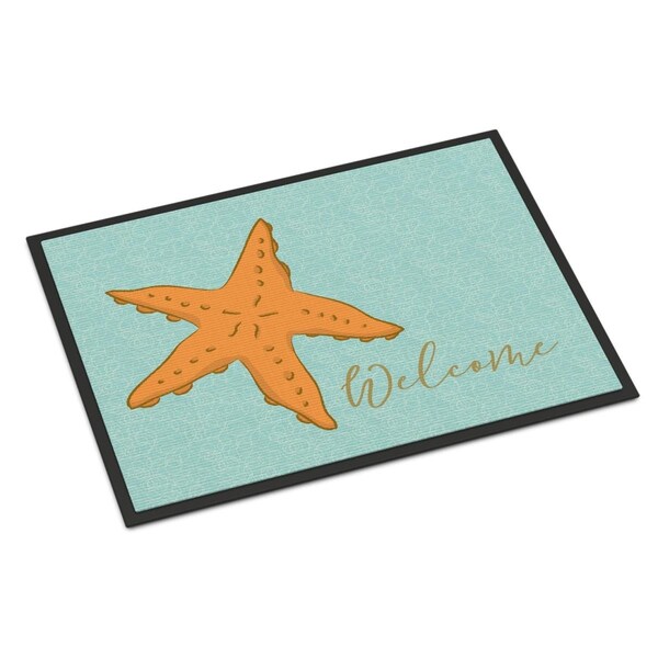 Carolines Treasures Starfish Welcome Indoor Or Outdoor Mat - 24 x 36 in. - BB8559JMAT