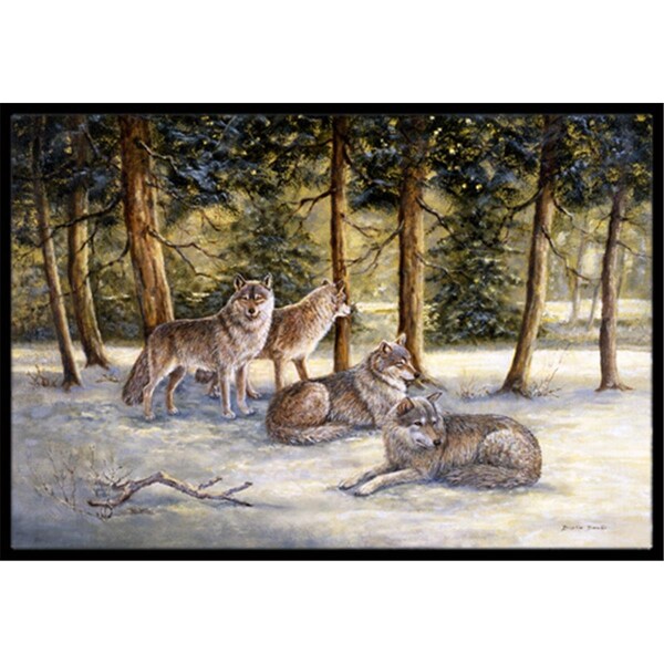 Carolines Treasures Wolves by Daphne Baxter Indoor or Outdoor Mat- 18 x 27 - BDBA0371MAT