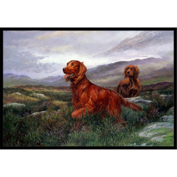 Carolines Treasures Irish Setters by Elizabeth Halstead Indoor or Outdoor Mat- 24 x 36 - HEH0081JMAT