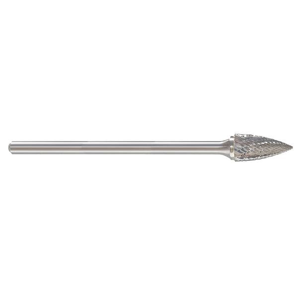 Zoro Select Carbide Bur, Flame, 5/16 In, 1/4 Shank - 310-002729