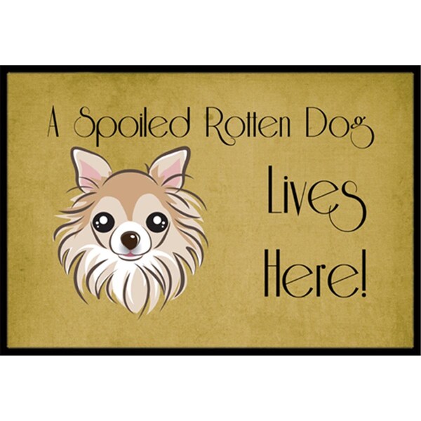 Carolines Treasures Chihuahua Spoiled Dog Lives Here Indoor and Outdoor Mat- 24 x 36 in. - BB1499JMAT