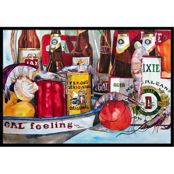 Carolines Treasures 24 x 36 in. Verons and New Orleans Beers Indoor Or Outdoor Mat - 1010JMAT