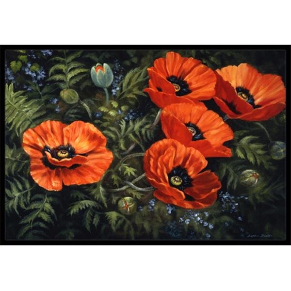 Carolines Treasures Carolines Treasures BDBA0007MAT Poppies by Daphne Baxter Indoor or Outdoor Mat; 18 x 27 - BDBA0007MAT