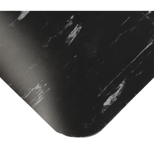 Wearwell Antifatigue Mat, 4 ft. L x 3 ft. W, 7/8" Thickness, Marble, Black/White - 494.78X3X4BWH