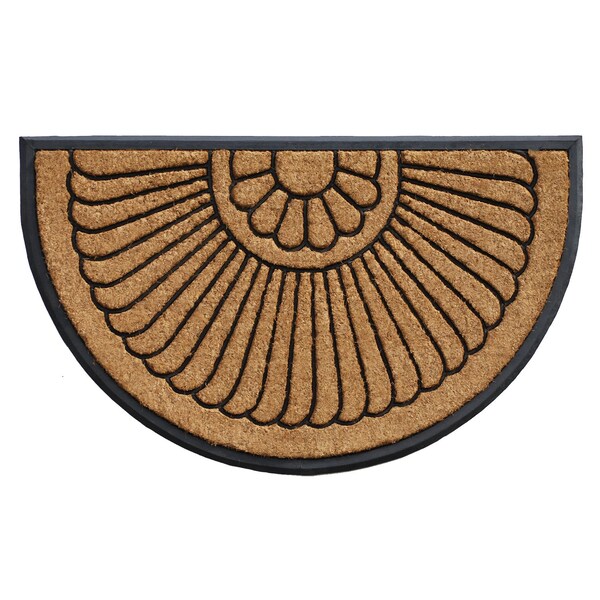 Calloway Mills Entrance Mat, Coir/Rubber, Natural, Black - 100082436