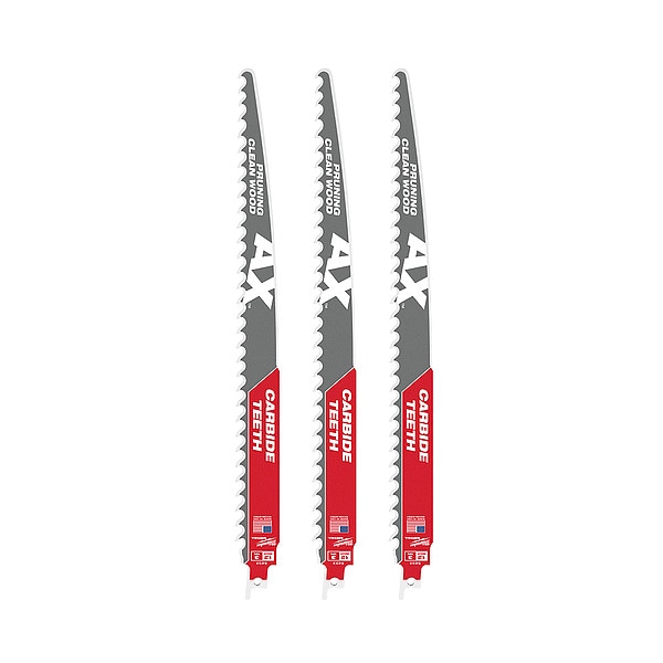 Milwaukee Tool 12" L x 3 TPI Reciprocating Saw Blade - 48-00-5333