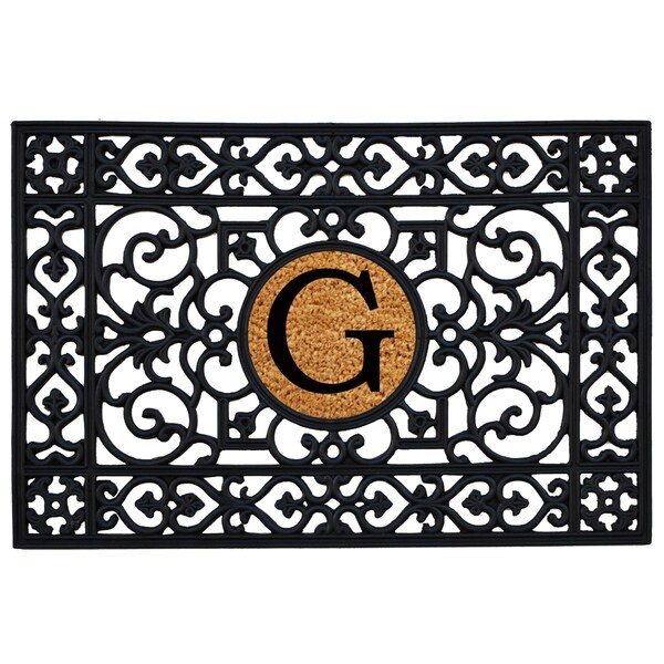 Calloway Mills Monogram Insert Door Mat, Black, Natural, 24 in W x 36 in L - 160012436G