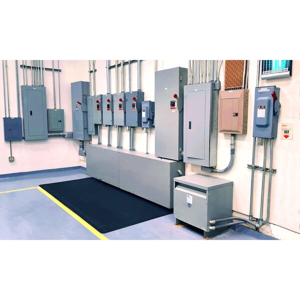 Rhino Mats Black ASTM Switchboard Mats, Class 3, 3/8" Thick, Corrugated, Rubber - SB536CX20