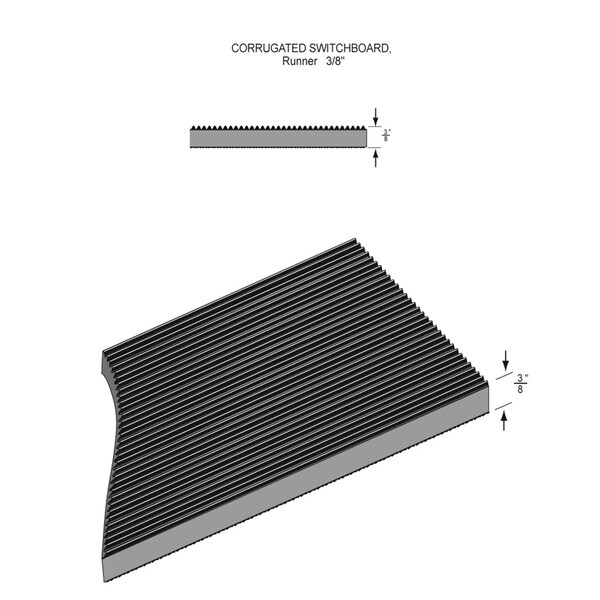 Rhino Mats Black ASTM Switchboard Mats, Class 3, 3/8" Thick, Corrugated, Rubber - SB536CX20