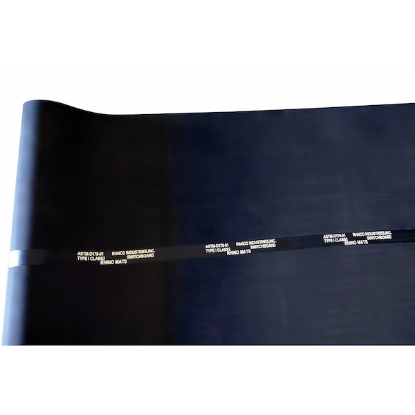 Rhino Mats Black ASTM Switchboard Mats, Class 3, 3/8" Thick, Corrugated, Rubber - SB536CX20