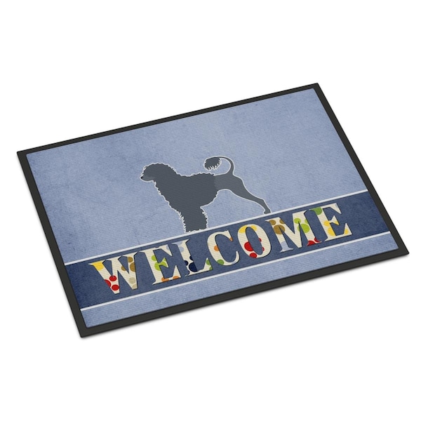 Carolines Treasures 18 x 27 in. Portuguese Water Dog Welcome Indoor or Outdoor Mat - BB5572MAT