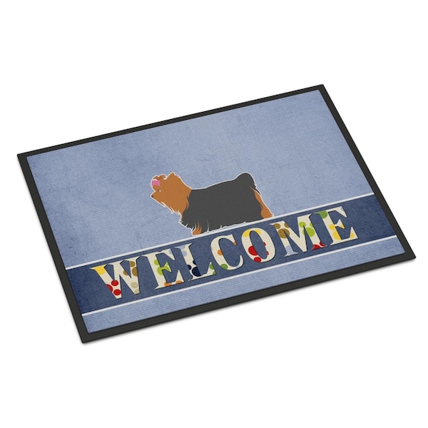 Carolines Treasures 24 x 36 in. Yorkshire Terrier Yorkie Welcome Indoor or Outdoor Mat - BB5538JMAT
