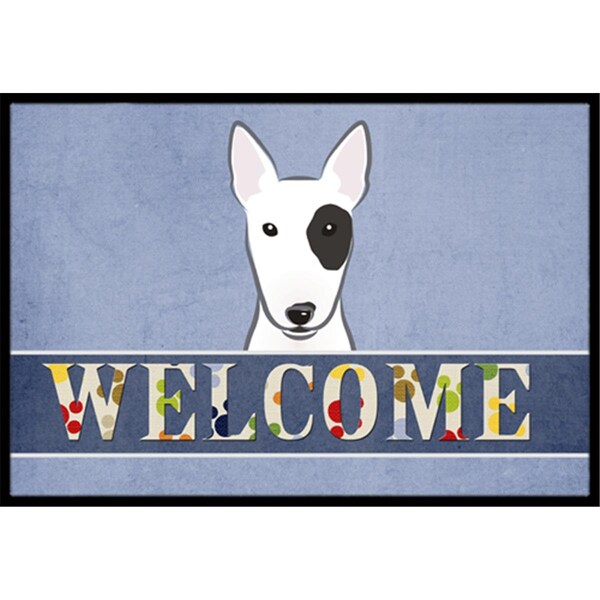 Carolines Treasures Bull Terrier Welcome Indoor and Outdoor Mat- 24 x 36 in. - BB1395JMAT