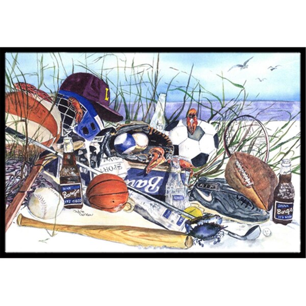 Carolines Treasures Sports on the Beach Indoor Or Outdoor Mat - 18 x 27 in. - 1011MAT