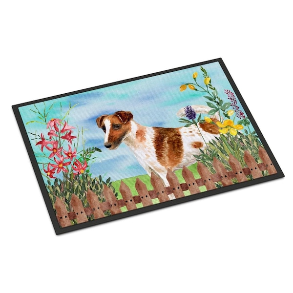 Carolines Treasures Smooth Fox Terrier Spring Indoor or Outdoor Mat - 18 x 27 in. - CK1209MAT