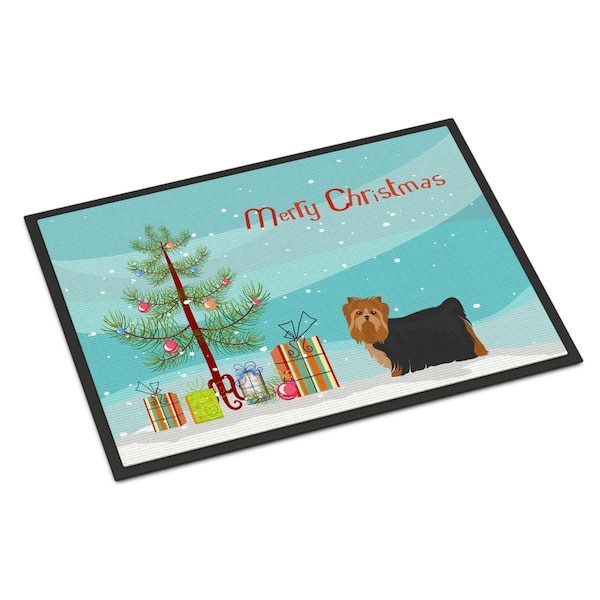 Carolines Treasures 24 x 36 in. Yorkshire Terrier Christmas Tree Indoor or Outdoor Mat - CK3490JMAT
