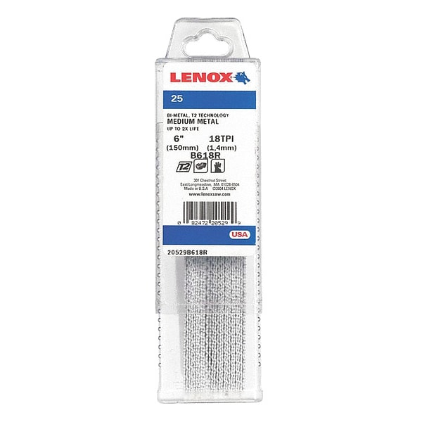 Lenox 6" L x Metal Cutting Reciprocating Saw Blade - 20529B618R