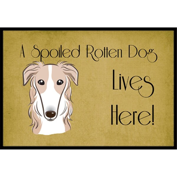 Carolines Treasures Borzoi Spoiled Dog Lives Here Indoor and Outdoor Mat- 18 x 27 in. - BB1476MAT