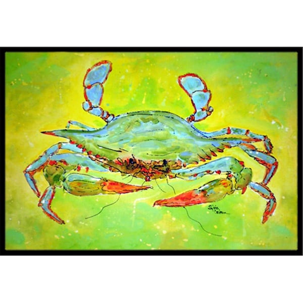 Carolines Treasures 24 x 36 In. Bright Green Blue Crab Indoor or Outdoor Mat - 8357JMAT