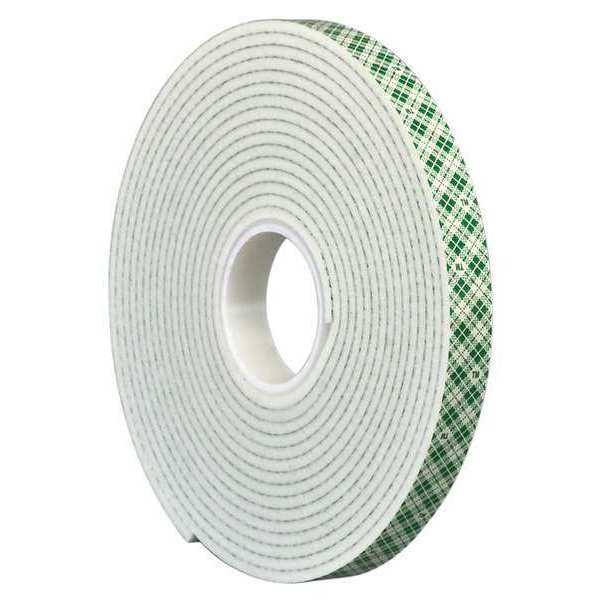 3M Urethane Foam Tape, White, 8"x5 yd., 125 mil, Urethane - 4008