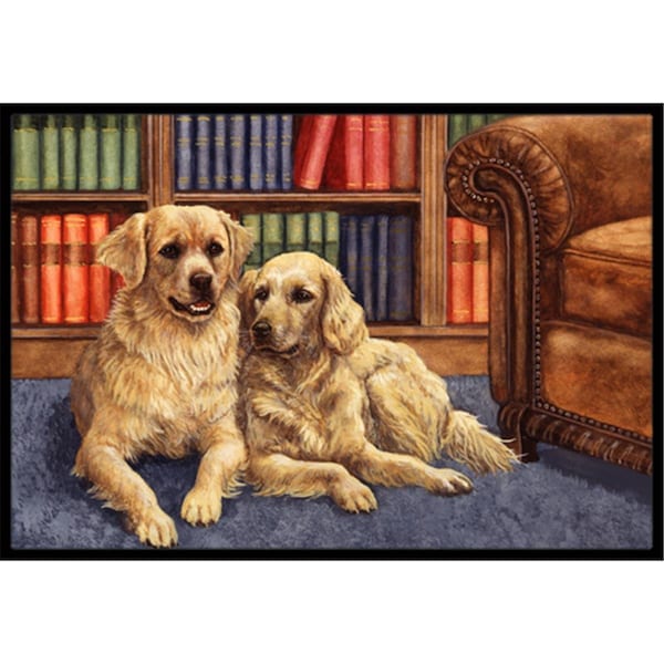 Carolines Treasures Golden Retrievers in the Library Indoor or Outdoor Mat- 24 x 36 - BDBA0289JMAT