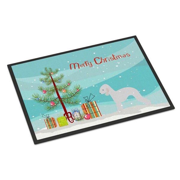 Carolines Treasures Bedlington Terrier Merry Christmas Tree Indoor or Outdoor Mat 18x27 - BB2912MAT