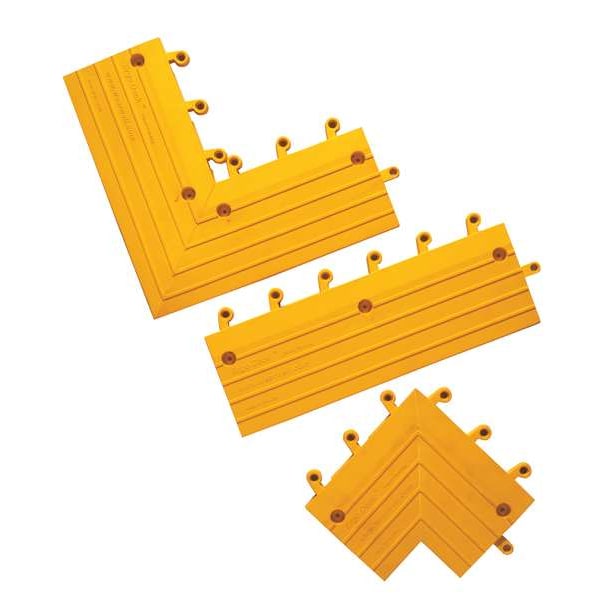 Wearwell Ramp Edge, PVC, 18 in W x 18 in L, 7/8 in Thick, 10 PK - 560