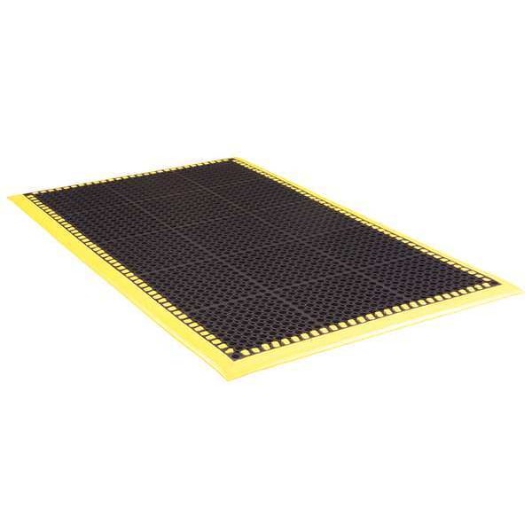Notrax Antifatigue Mat, Rubber, Drainage Holes, 38 in W x 64 in L, Black - 38ZC97