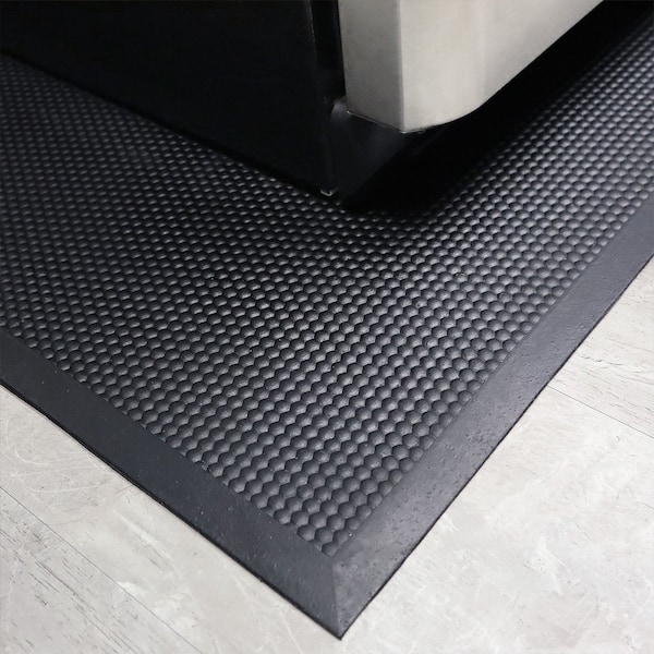 Rubber-Cal Under Refrigerator Mat, Rubber, 5 mm Thick, Black, 32 in W x 72 in L - 03-R278-F-7232