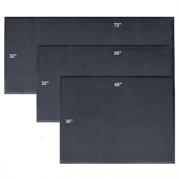 Rubber-Cal Under Refrigerator Mat, Rubber, 5 mm Thick, Black, 32 in W x 72 in L - 03-R278-F-7232