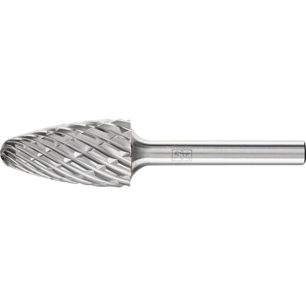 Pferd Carbide Bur - Tree Shape, STEEL Cut - 5/8" x 1" x 1/4" Shank - SF-6 - 24748