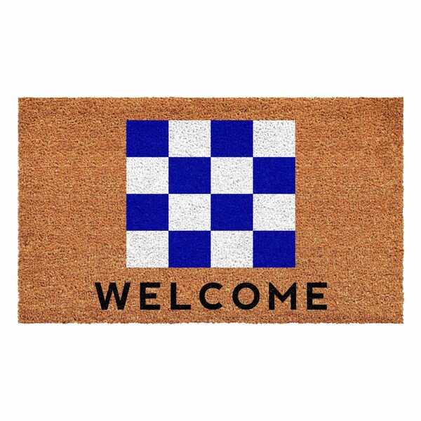 Calloway Mills Personalized Door Mat, Blue, White, Black, Natural, 17 in W x 29 in L - 108121729N
