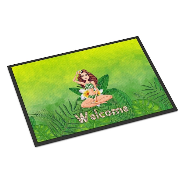 Carolines Treasures 18 x 27 in. Welcome Lady in Bikini Summer Indoor or Outdoor Mat - BB7457MAT
