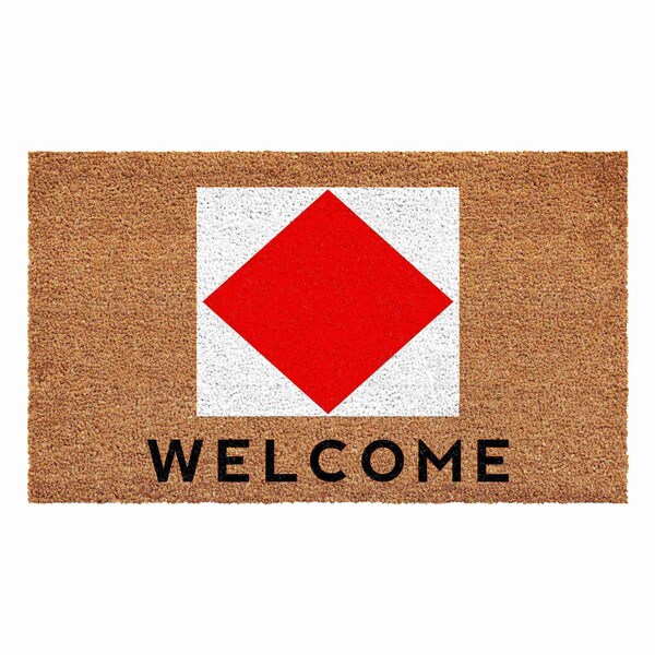 Calloway Mills Personalized Door Mat, Red, White, Black, Natural, 36 in W x 72 in L - 108123672F