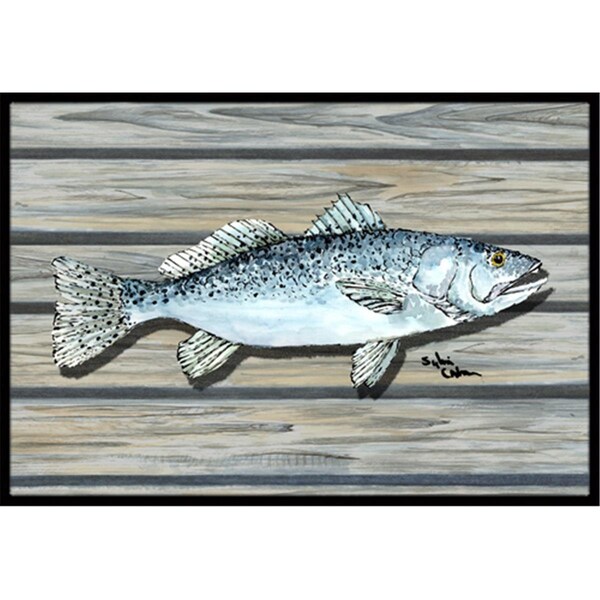 Carolines Treasures 36 x 24 in. Fish Speckled Trout Indoor Or Outdoor Doormat - CA75103