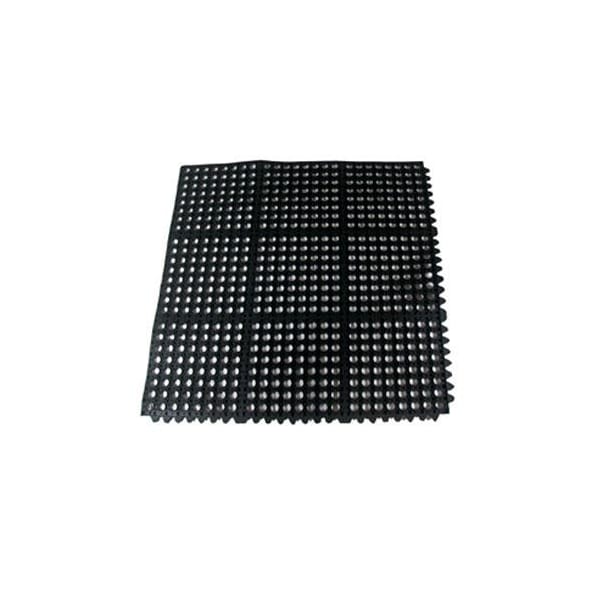 Winco 3 ft x 3 ft Black Anti-Fatigue Floor Mat - RBMI-33K