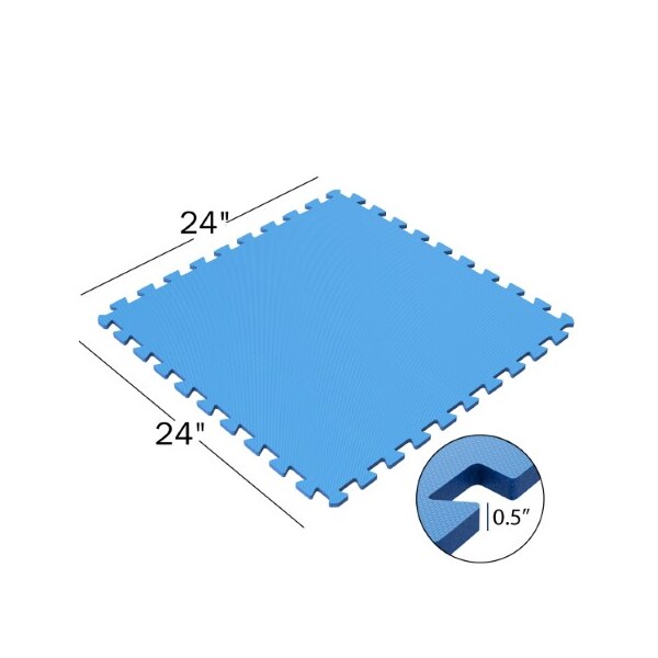 Fleming Supply Foam Mat Floor Tiles, Interlocking Ultimate Comfort EVA Foam Padding, for Exercising, Yoga, Playroom - 839965XFH