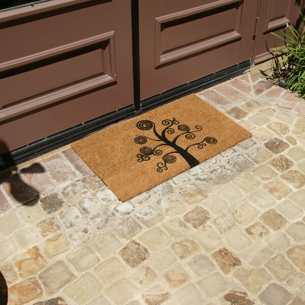 Rubber-Cal "Dirt Stopper Doormats" - 2 Coir Entry Door Mats - 18" x 30" - 10-108-022