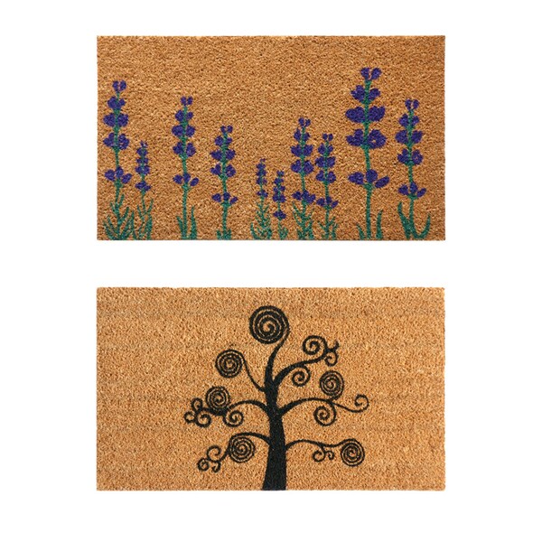Rubber-Cal "Dirt Stopper Doormats" - 2 Coir Entry Door Mats - 18" x 30" - 10-108-022
