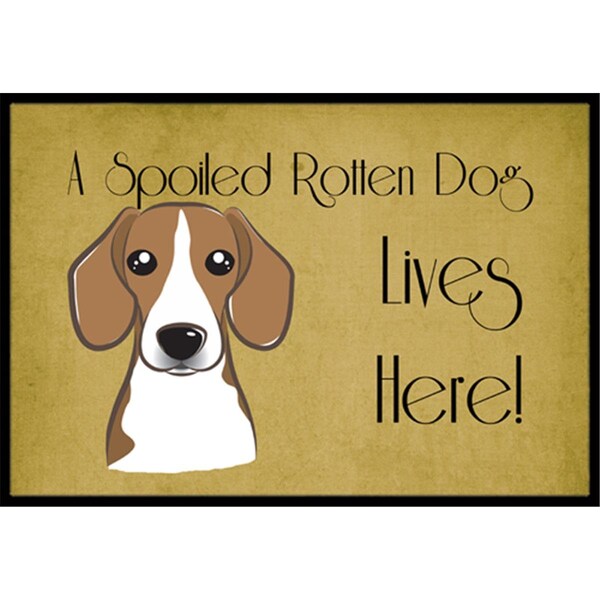 Carolines Treasures Beagle Spoiled Dog Lives Here Indoor & Outdoor Mat, 18 x 27 in. - CA77491